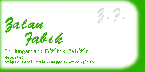 zalan fabik business card